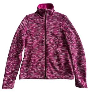 Spyder Womens Core Full Zip Jacket XS Pink Wine Purple Rib Knit Fleece Lined